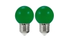 SET 2x LED-Glühbirne PARTY E27/0,5W/36V grün