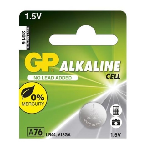 1  Alkaline-Knopfbatterie LR44 GP ALKALINE 1,5V