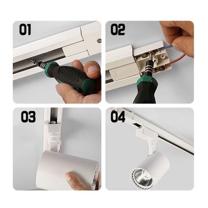 1 m einphasiges Stromschienensystem, weiß