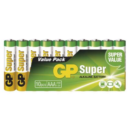 10 Stk. alkalische Batterien AAA GP SUPER 1,5V