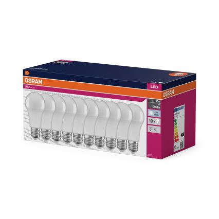 10er-Set LED-Glühbirne CLASSIC A75 E27/10W/230V 4000K - Osram