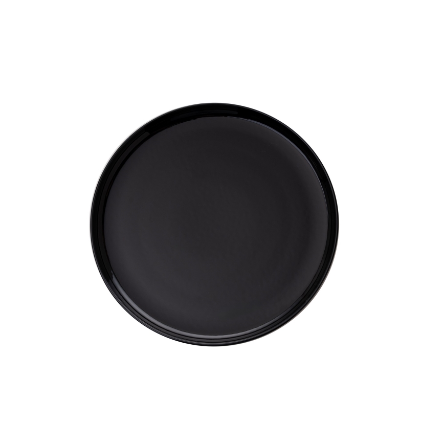 12-teiliges Speiseservice, schwarz/Porzellan