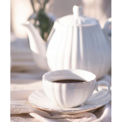 15-teiliges Porzellan-Kaffeeservice, weiß