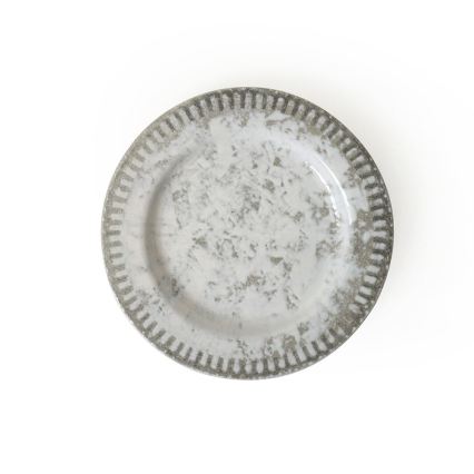 18-teiliges Geschirrset, grau/Keramik