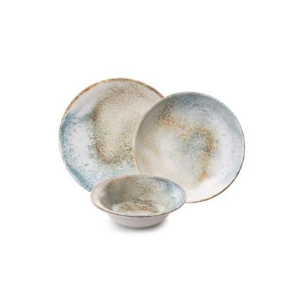 18-teiliges Geschirrset mehrfarbig/Porzellan