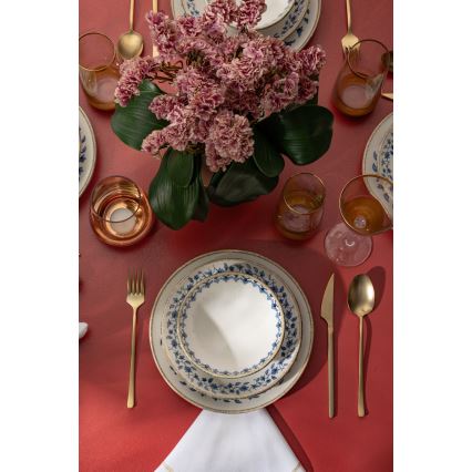 18-teiliges Geschirrset weiß/blau/Porzellan