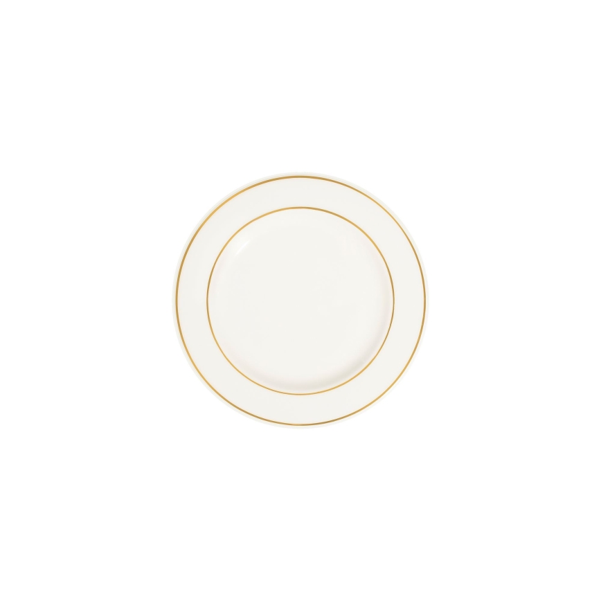 18-teiliges Geschirrset, Weiß/Gold, Porzellan