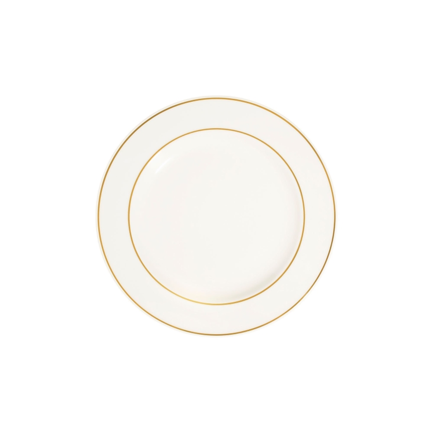 18-teiliges Geschirrset, Weiß/Gold, Porzellan
