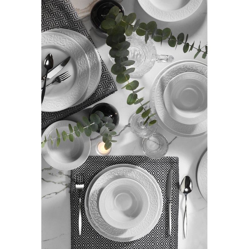 18-teiliges Geschirrset, weiß/Porzellan