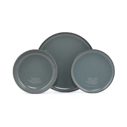 18-teiliges Speiseservice aus Porzellan, blau