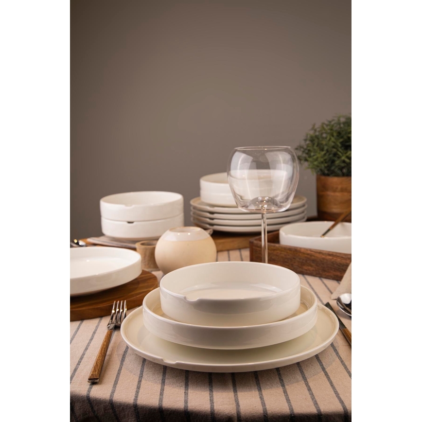 18-teiliges Speiseservice, weiß/Porzellan