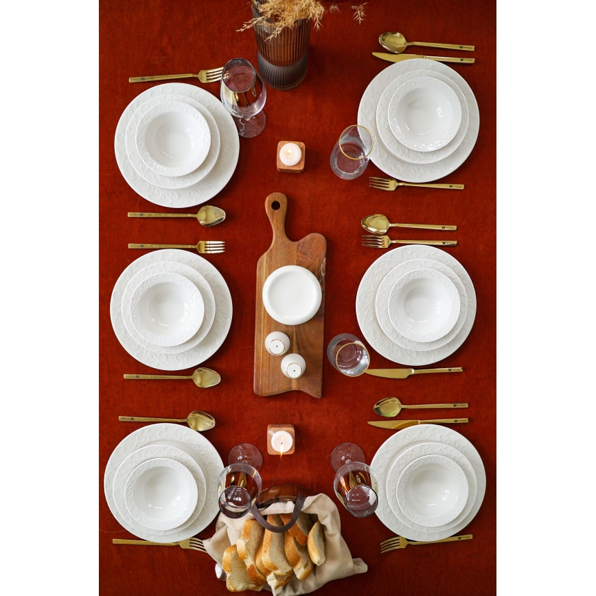 18-teiliges Speiseservice weiß/Porzellan