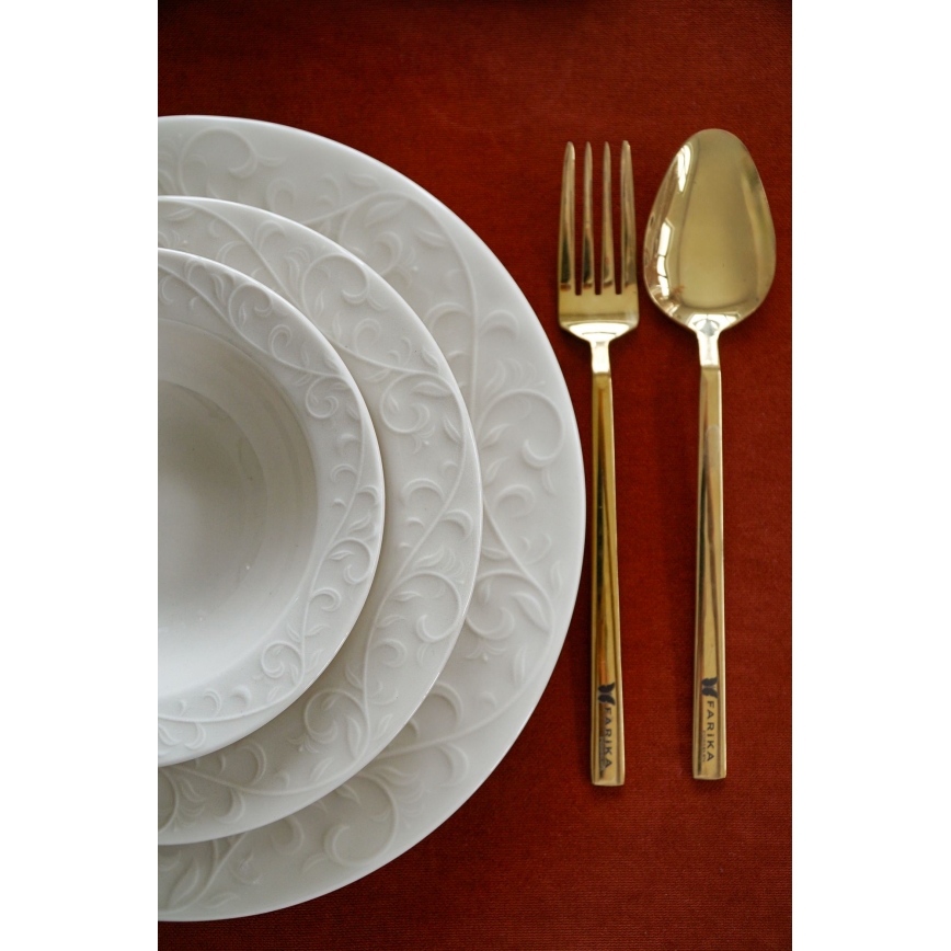 18-teiliges Speiseservice weiß/Porzellan