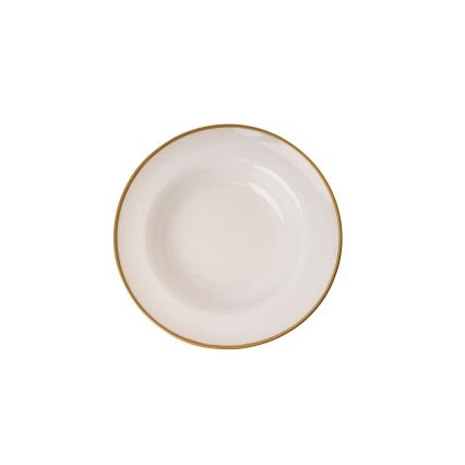 18-teiliges Tafelservice, Beige/Gold, Porzellan
