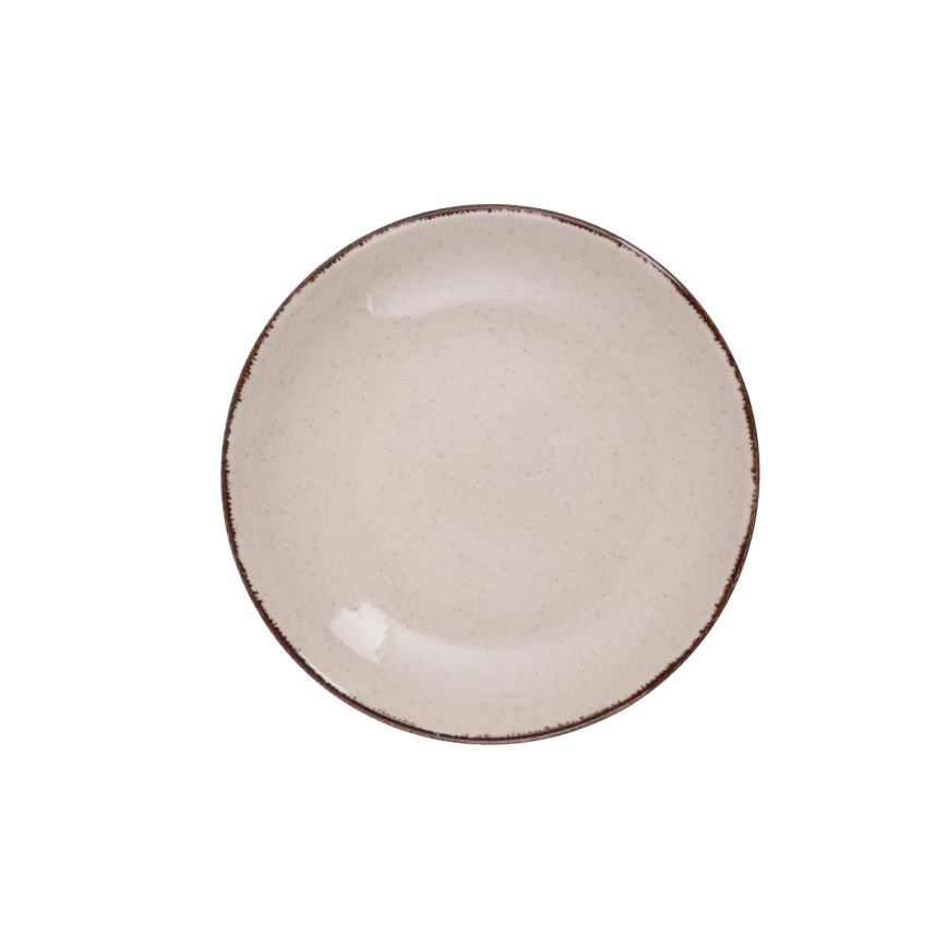 18-teiliges Tafelservice beige/Porzellan