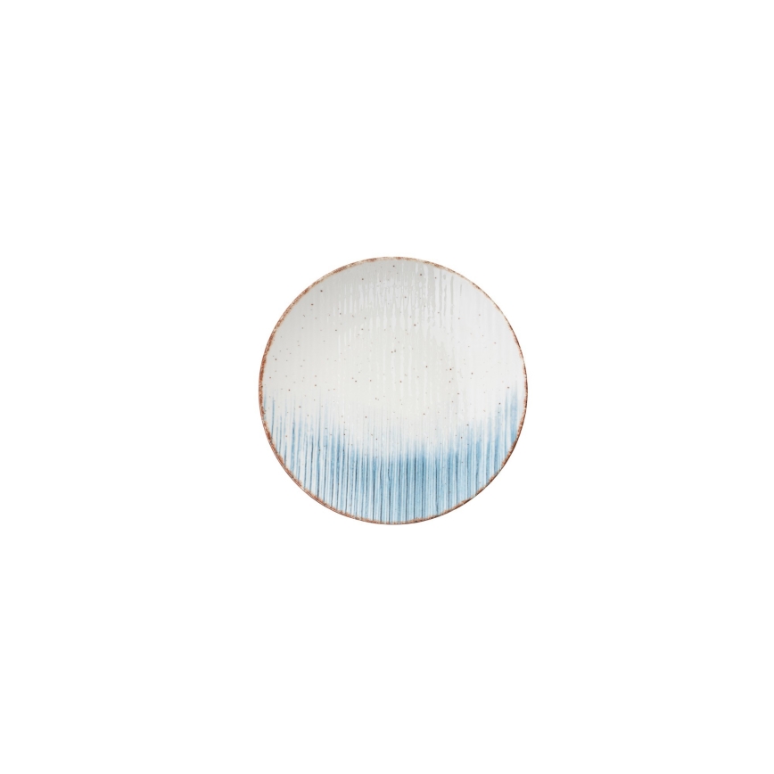 24-teiliges Essgeschirr-Set, weiß/blau, Porzellan