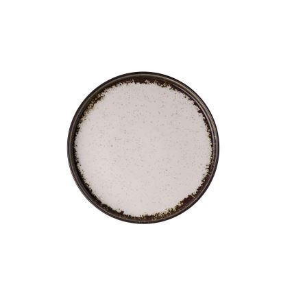 24-teiliges Essservice aus Porzellan, weiß/braun