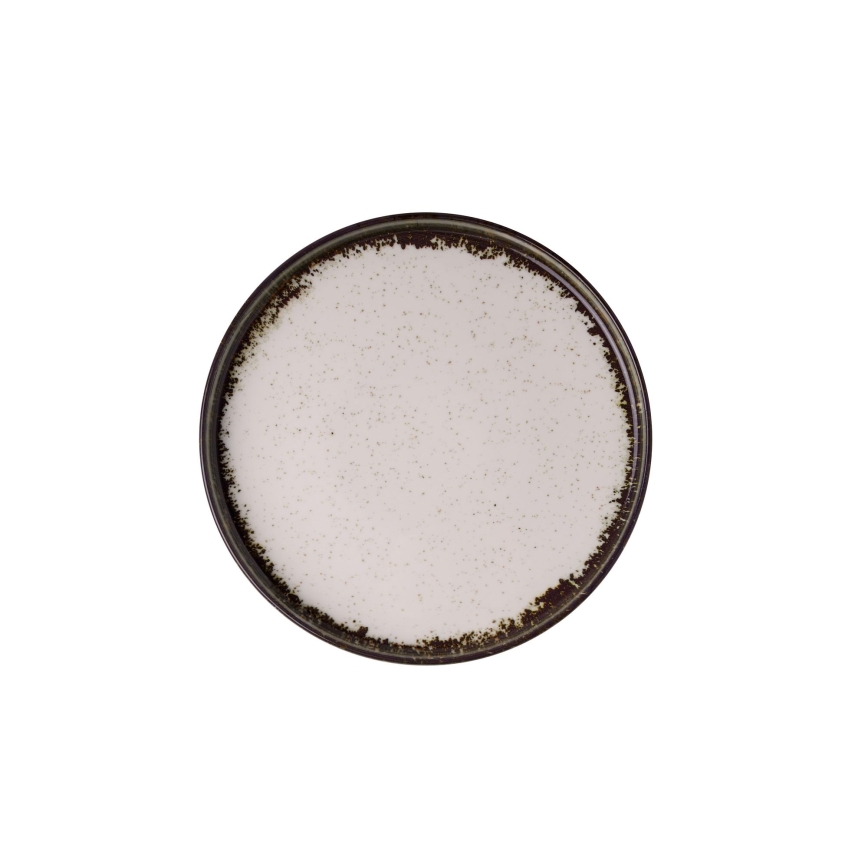 24-teiliges Essservice aus Porzellan, weiß/braun