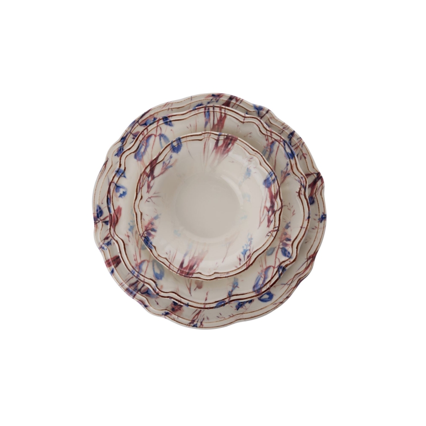 24-teiliges Essservice bunt/Porzellan