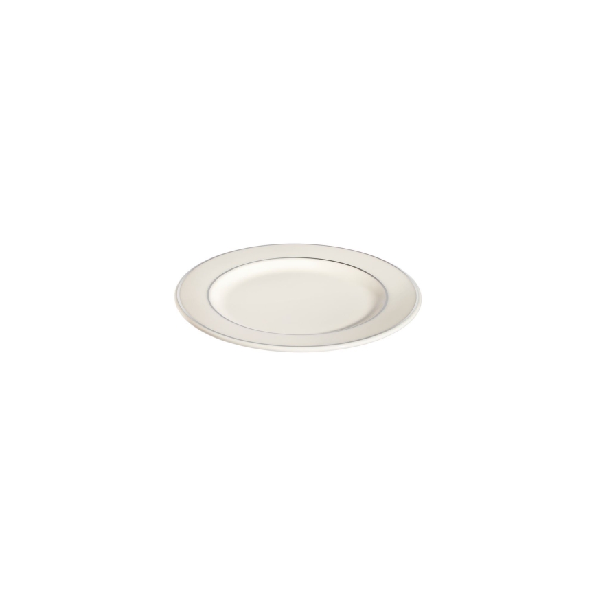 24-teiliges Essservice weiß/silber/Porzellan