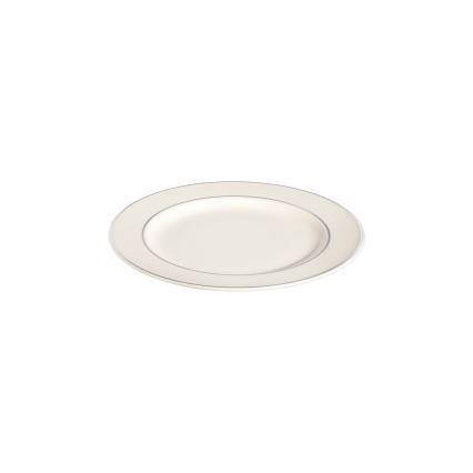24-teiliges Essservice weiß/silber/Porzellan