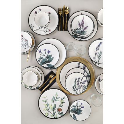 24-teiliges, farbenfrohes Essgeschirr aus Steingut