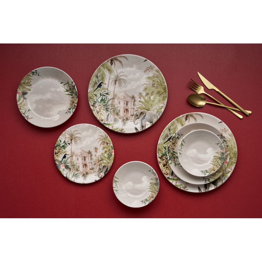 24-teiliges, farbenfrohes Keramik-Geschirrset