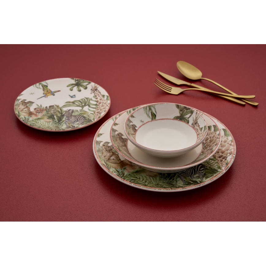 24-teiliges, farbenfrohes Keramik-Geschirrset