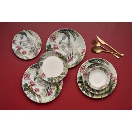 24-teiliges farbenfrohes Keramik-Tafelservice