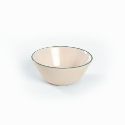 24-teiliges Geschirrset, beige/grün, aus Steinzeug