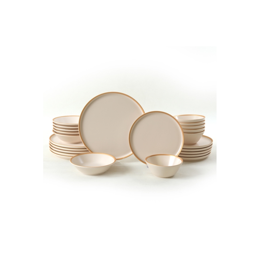 24-teiliges Geschirrset beige/Keramik