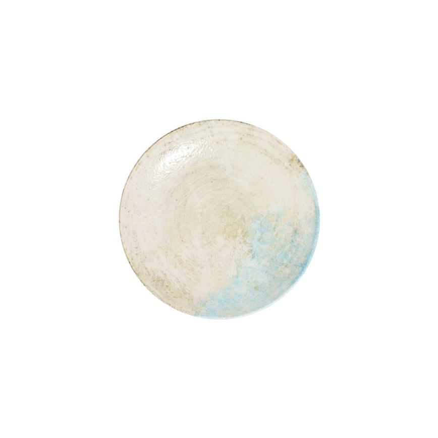 24-teiliges Geschirrset, blau/beige, aus hochwertigem Porzellan