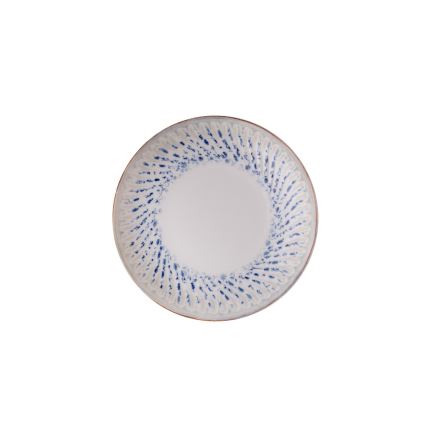 24-teiliges Geschirrset, blau/beige, aus Porzellan