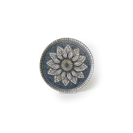 24-teiliges Geschirrset, blau/cremefarben, aus Steingut