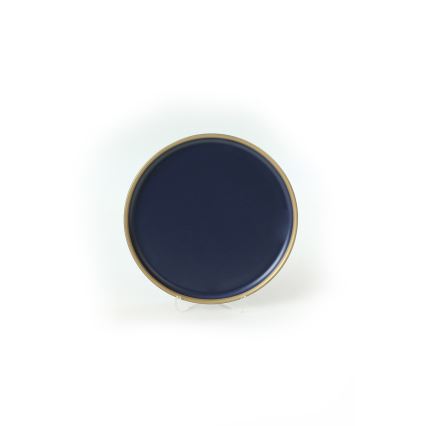 24-teiliges Geschirrset, blau/gold, Keramik