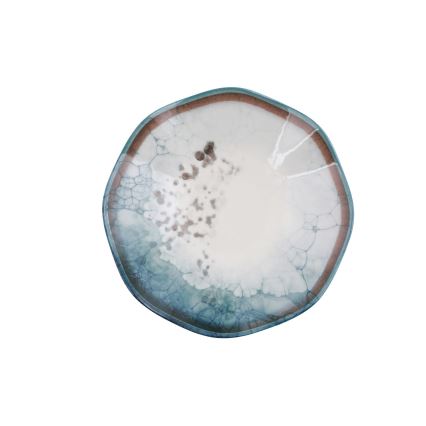 24-teiliges Geschirrset blau/Porzellan