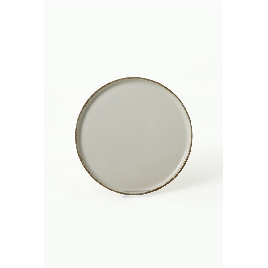 24-teiliges Geschirrset – creme/braun, Keramik