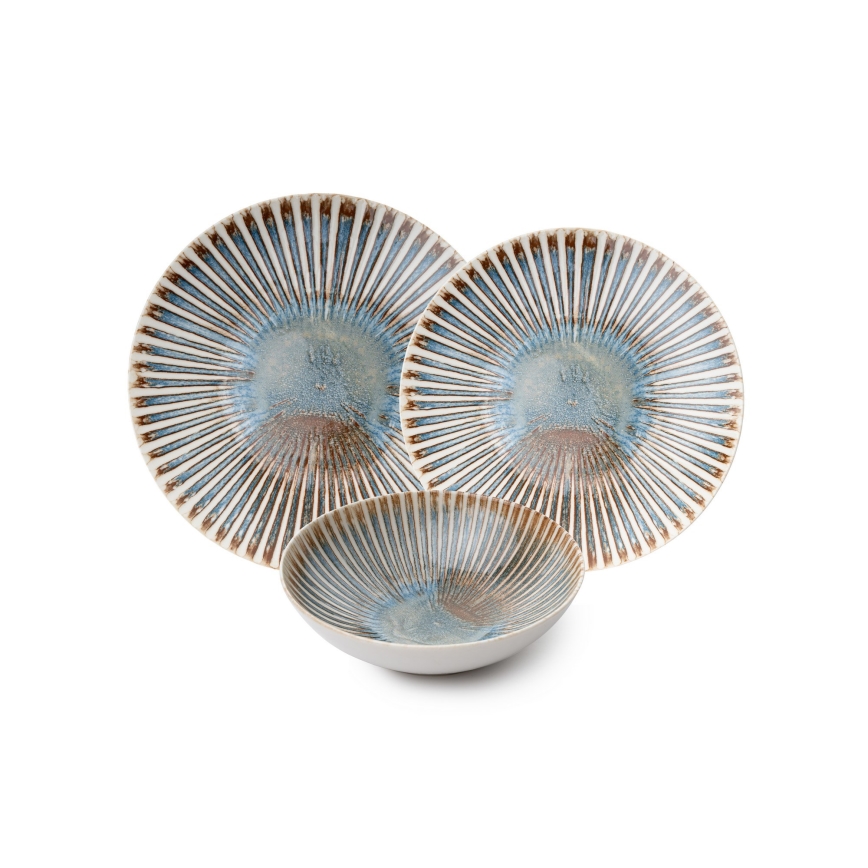 24-teiliges Geschirrset mehrfarbig/Porzellan