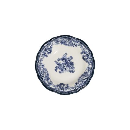 24-teiliges Geschirrset, weiß/blau, Porzellan
