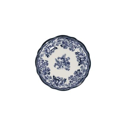 24-teiliges Geschirrset, weiß/blau, Porzellan