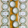 24-teiliges Geschirrset weiß/grün/gold/Keramik