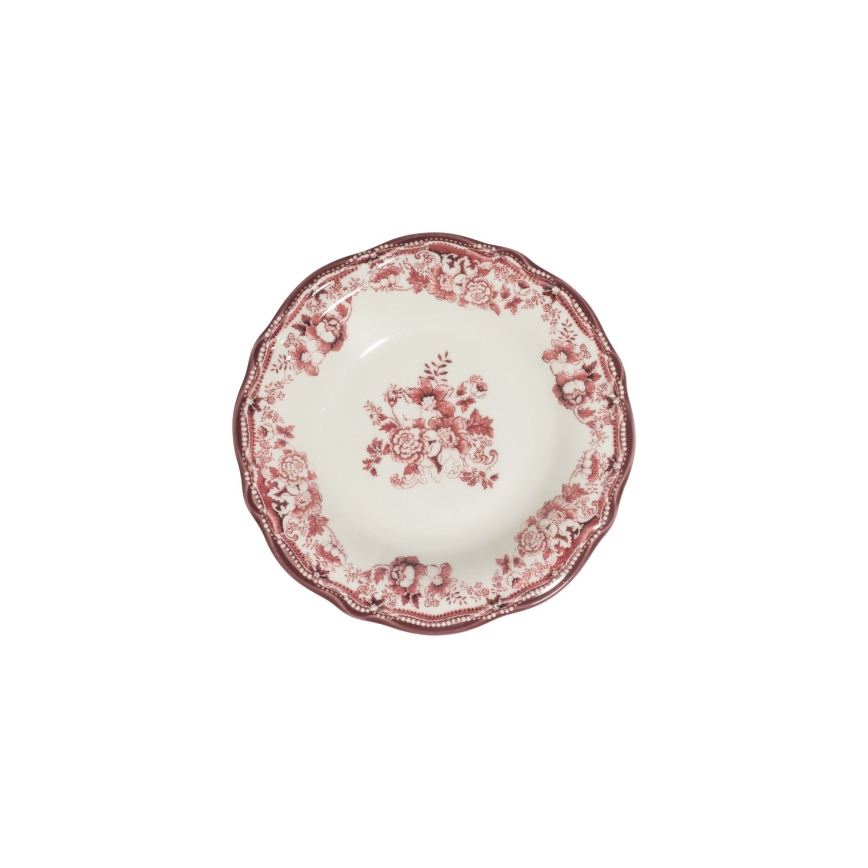 24-teiliges Geschirrset weiß/rosa/Porzellan