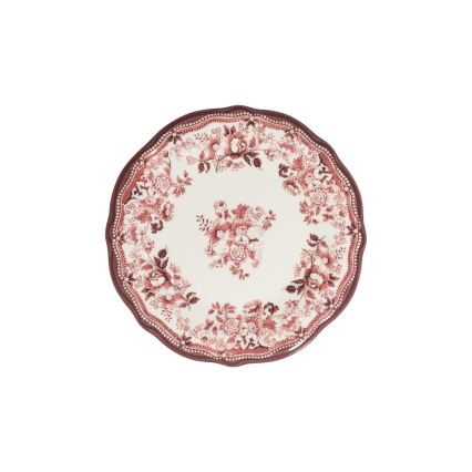 24-teiliges Geschirrset weiß/rosa/Porzellan