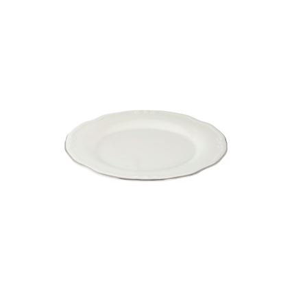 24-teiliges Geschirrset, weiß/silber, Porzellan
