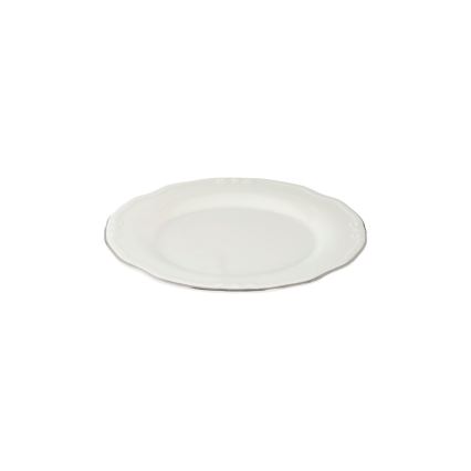 24-teiliges Geschirrset, weiß/silber, Porzellan