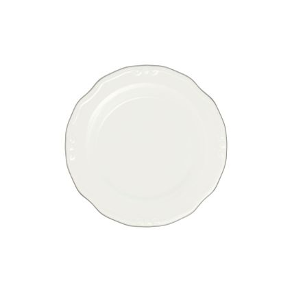 24-teiliges Geschirrset, weiß/silber, Porzellan