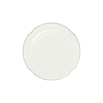 24-teiliges Geschirrset, weiß/silber, Porzellan