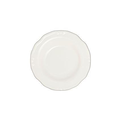 24-teiliges Geschirrset, weiß/silber, Porzellan