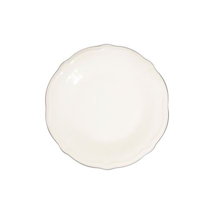 24-teiliges Geschirrset, weiß/silber, Porzellan