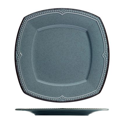 24-teiliges Porzellan-Geschirrset, blau